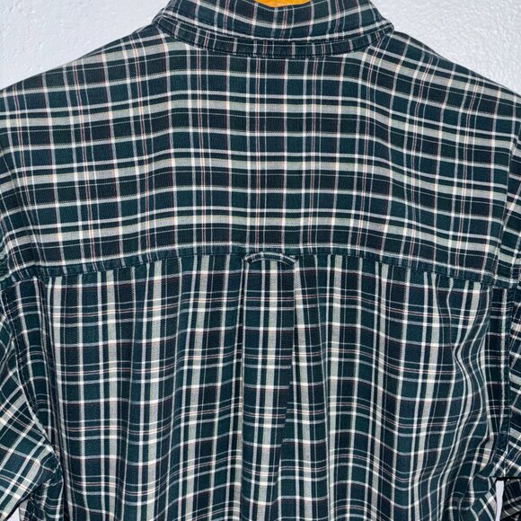 Eddie Bauer Green Plaid 100% Cotton Button Down Shirt Men’s Small Long Sleeve - Picture 5 of 12